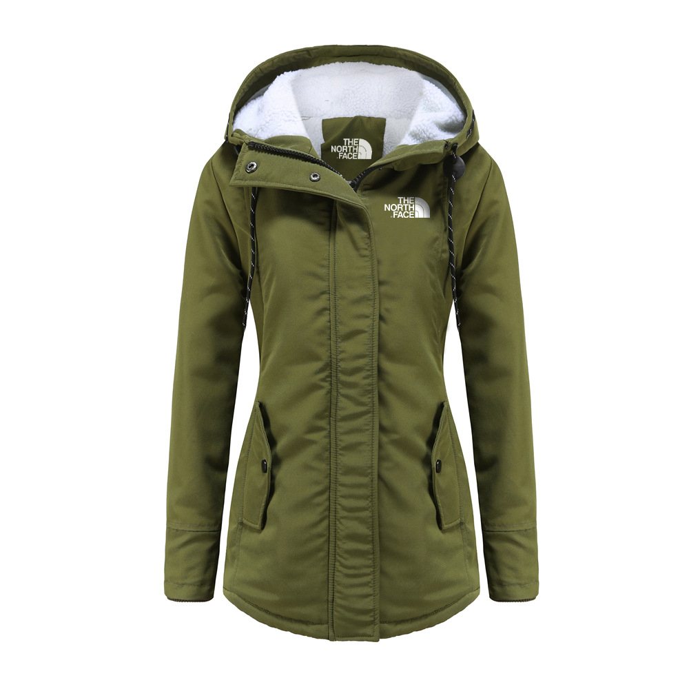 north face mid length down jacket