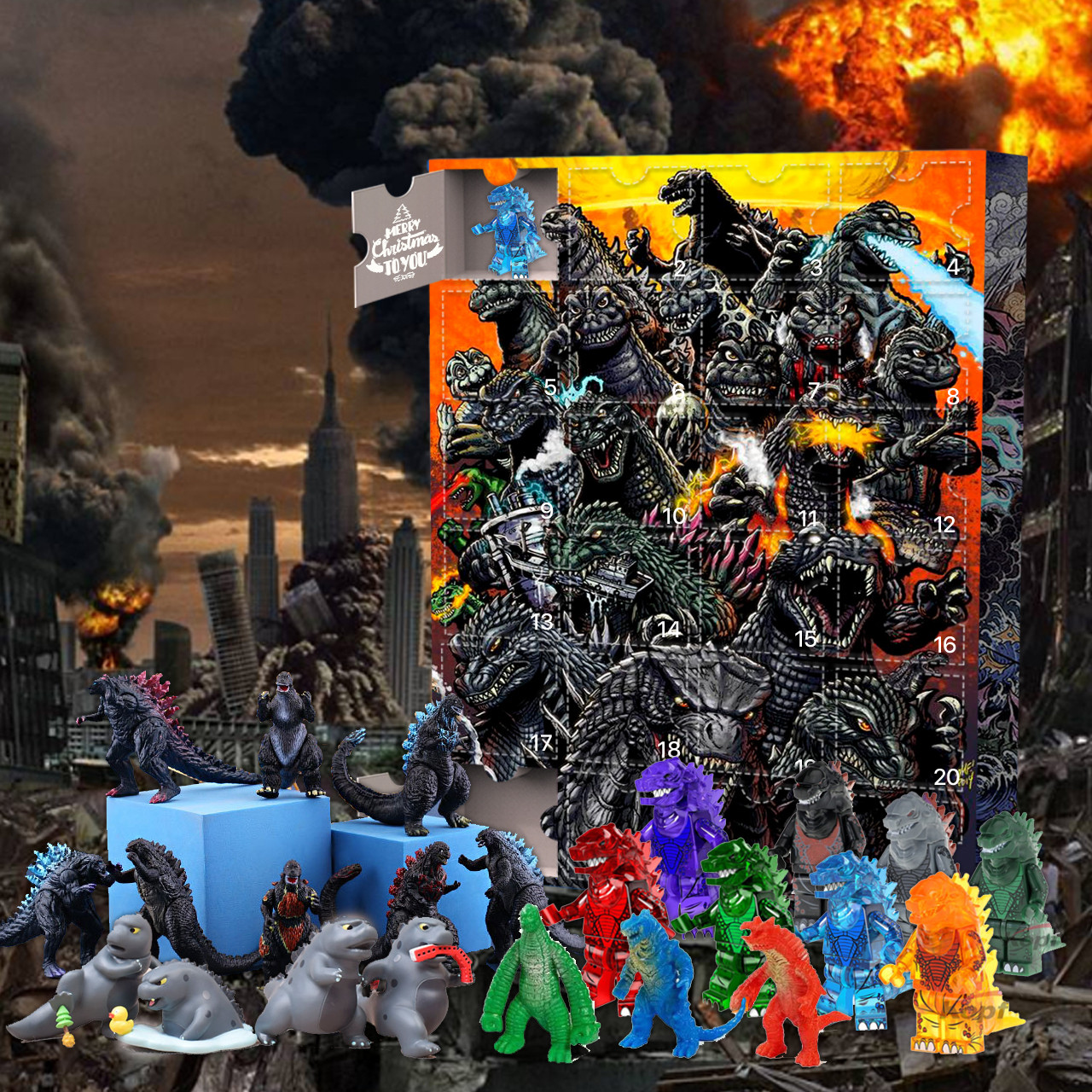 Godzilla Advent Calendar Customize and Print