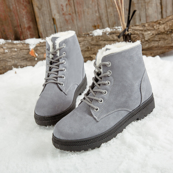 𝗨𝗚𝗚® - Women Warm Fur Plush Insole Suede Waterproof Ankle Snow Boots