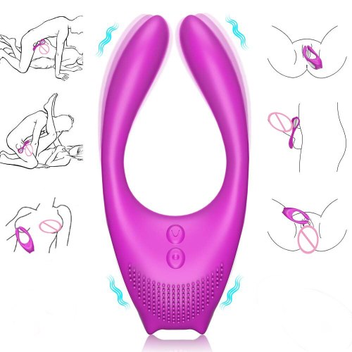 Multi-function Couple Sex Toy Vibrator with Clitoris Stimulator for Penis 12 Vibration Modes Nipple Clamp Vibrating Clit Clamp