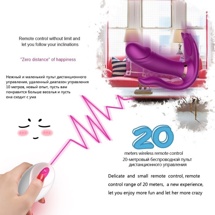 9 Speed Heating Butterfly Dildo Vibrator with Remote Control Pussy Clitoral Stimulator G-Spot Vibrating for Women Adult Supplies
