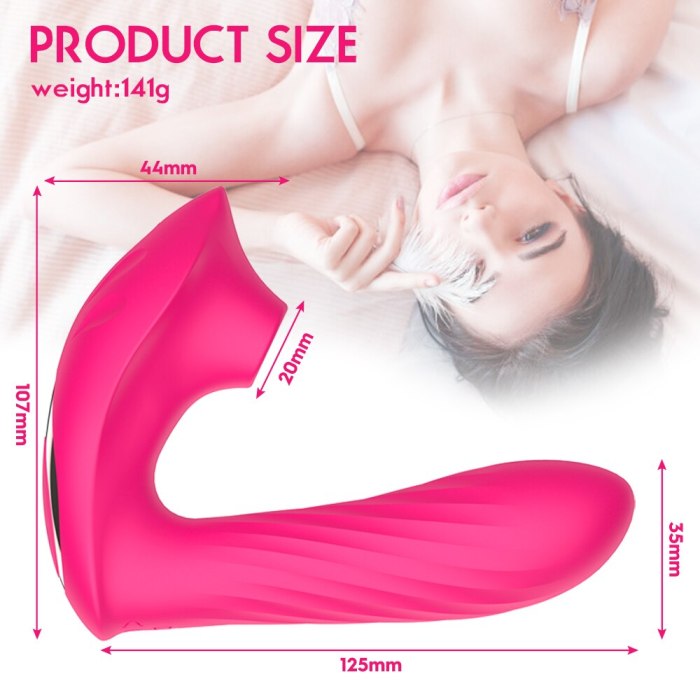 2 IN 1 Sucking Vibrator 10 Mode Vibrating Sucker  Vagina Clitoris Stimulator Wearable Oral Suction Erotic Sex Toys for Women