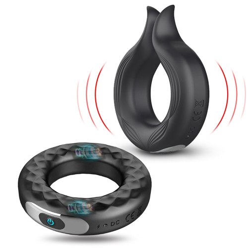 Silicone Vibrating Ring Penis Vibrator Massager Delay Ejaculation USB Rechargable Penis Erection Rings Cockring Vibrator For Men