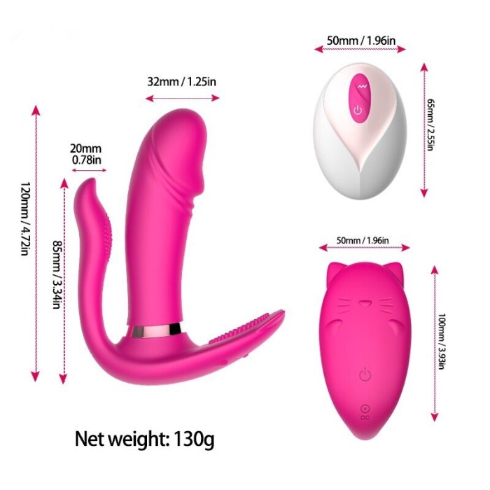 9 Speed Heating Butterfly Dildo Vibrator with Remote Control Pussy Clitoral Stimulator G-Spot Vibrating for Women Adult Supplies