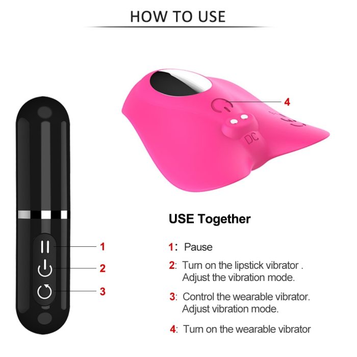 2 in 1 Wireless Panties Vibrator for woman Clitoris Stimulator with Remote Control Lipstick Dildo Vibrator Sex toys for Adult