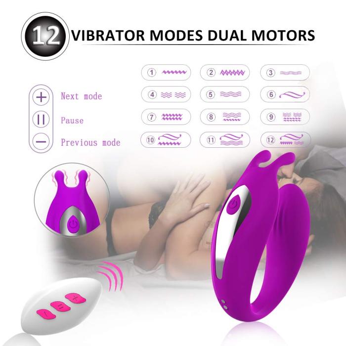 Powerful G-Spot Rabbit Vibrator Remote Control Couple Vibrator with Dual Motor 12 Modes G-spot Vibrator Clitoris Stimulator
