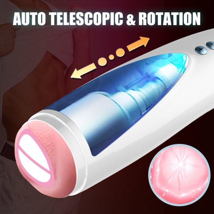 Automatic Telescopic Masturbator Male Masturbation Cup Vagina Real Flesh Pussy Rotation Sex Toys for Men with Strong Sucker