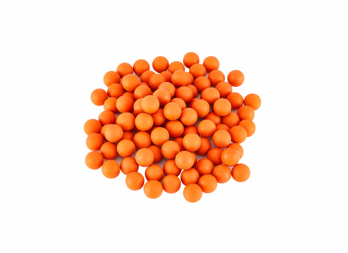 Alien Play 100 PCS Paintballs .68 Caliber Rubber Ball Soft Reusable 0.68 Riot Training Paintball (Orange)