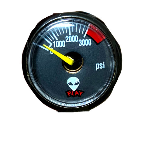 Alien Play Paintball PCP 1/8 NPT 25mm Dial Mini Pressure Gauge with 0-3000 PSI Markings, High Pressure Accurate PCP Micro Gauge