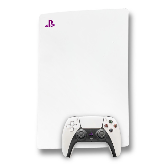 Logo Underlay Sticker for PS5 Console & PS Logo/Button Vinyl Decal for PlayStation 5 DualSense Controller (Purple)