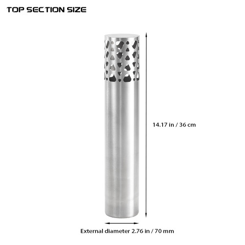 Φ7cm x36cm (Φ2.76in x 14.17in) | スパークアレスター付き頂部煙突  | POMOLY 2022年新品