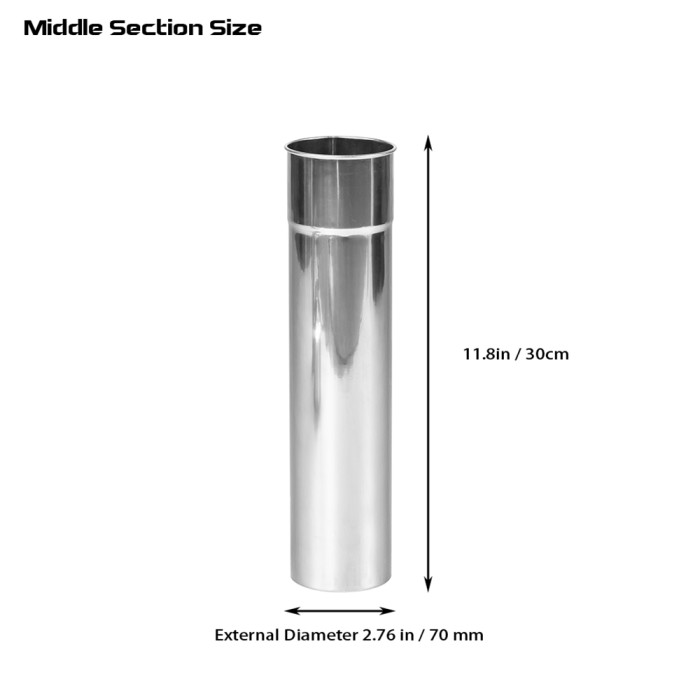 Φ7cm x 30cm (Φ2.76in x 11.8in) ステンレス製中部煙突セット | POMOLY