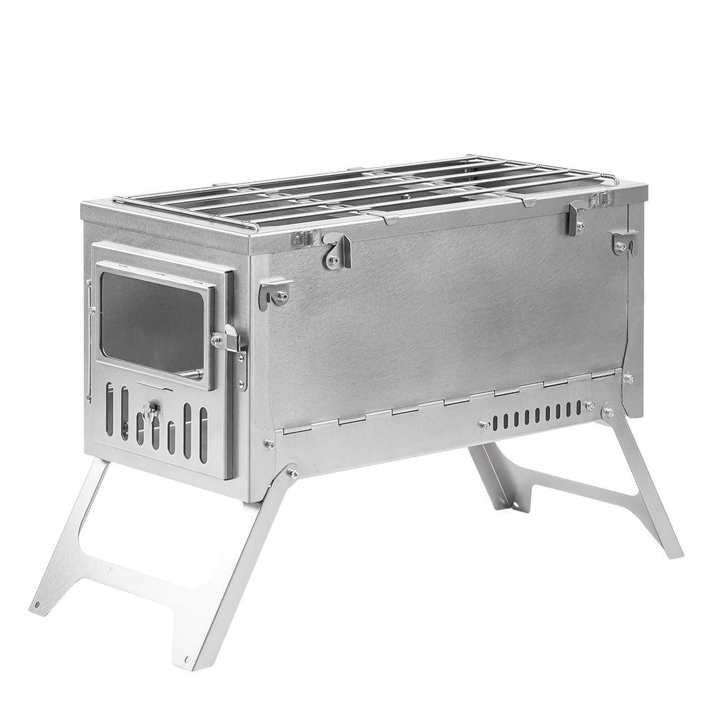 30x20x16CM+2M煙突 TOMOUNT チタン薪ストーブ 折り畳み式 ソロキャンプ