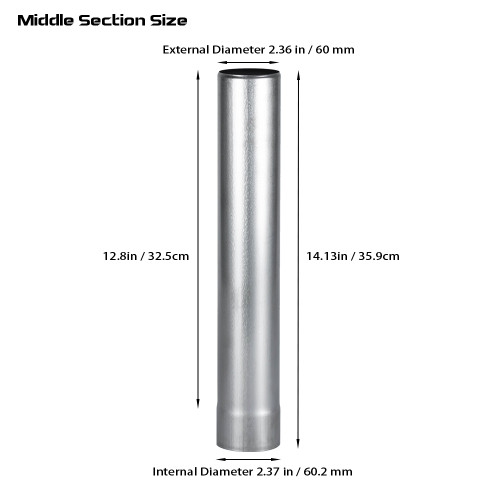 Φ6cm x 36cm (Φ2.36in x 14.17in)チタン煙突中部煙突 | 円筒形煙突 | ソリッドセクション煙突 | POMOLY