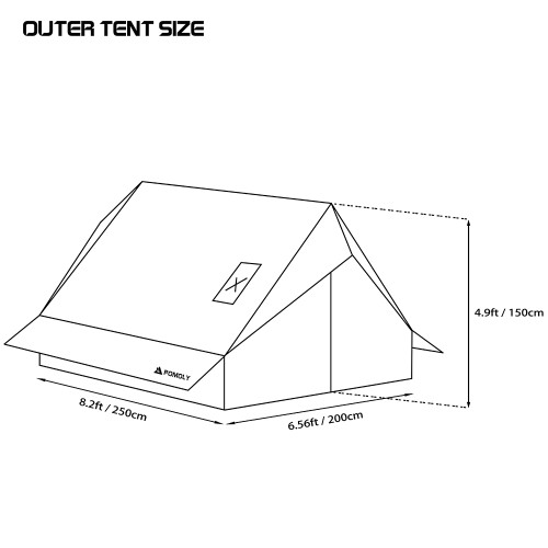 CHALET 70 Pro |  ロッジ型テント | キャンプテント2人用 | POMOLY 2024新作