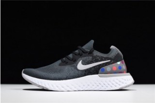nike epic REACT FLYKNIT Black and grey dots point noirs ET gris