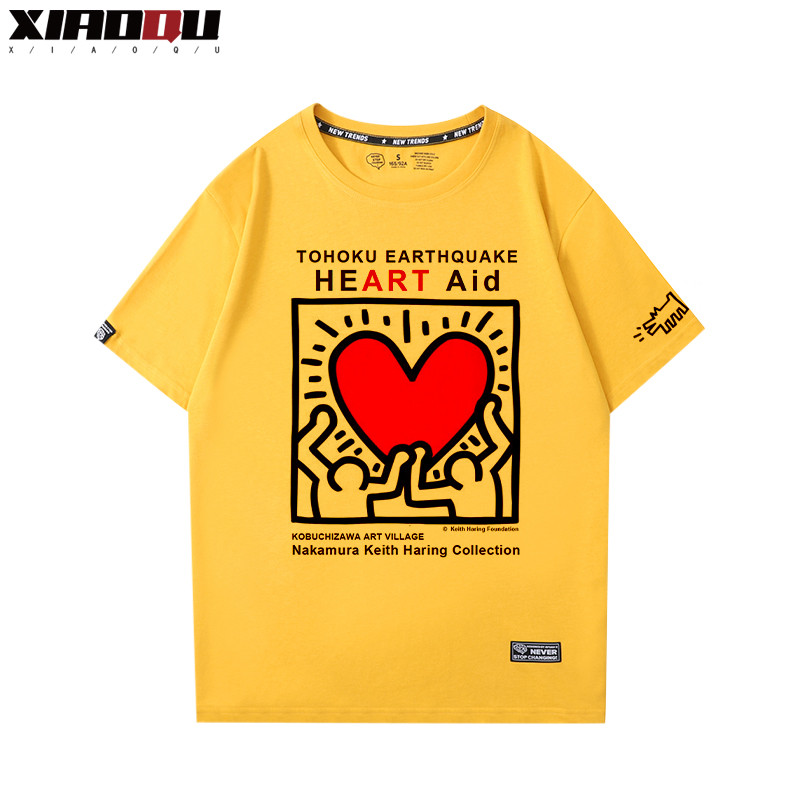 Us 36 Keith Haring联名凯斯哈林短袖t恤情侣装小众设计感ins超火班服 M Wastrell Store