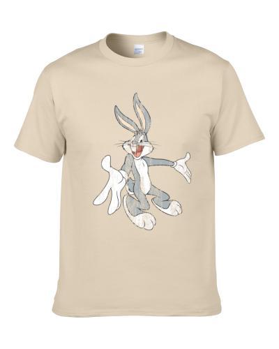 Bugs Bunny Looney Tunes Retro Cartoon Character Worn Look Gift S-3XL Shirt