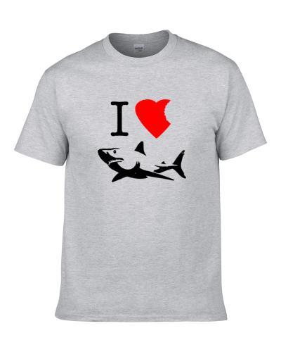 I Love Sharks Funny Animal Lover Cool Worn Look T Shirt