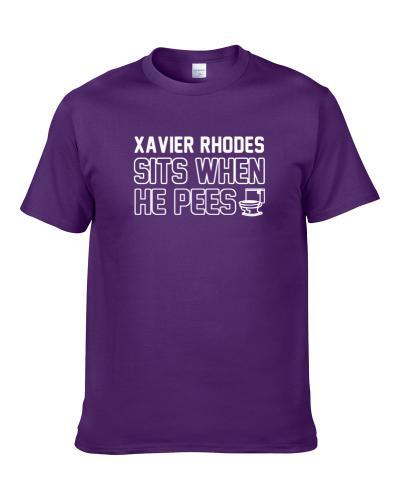 Xavier Rhodes Sits When He Pees Minnesota Football Player Funny Sports T Shirt