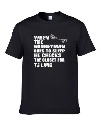 The Boogeyman Checks The Closet For Tj Lang Green Bay Football Player Sports Fan S-3XL Shirt