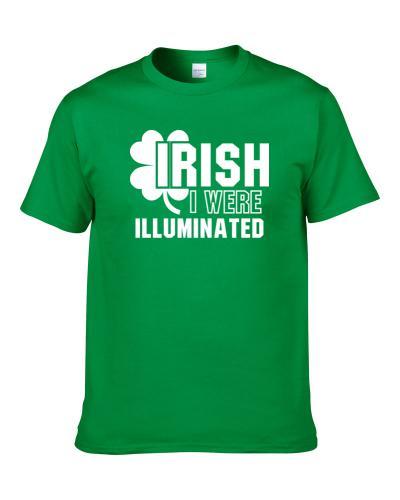 I Wish Irish I Were Illuminated Funny St. Patrick's Day Clover Shirt For Men
