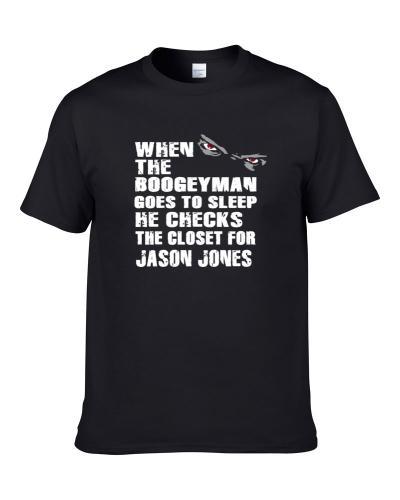 The Boogeyman Checks The Closet For Jason Jones Detroit Football Player Sports Fan S-3XL Shirt