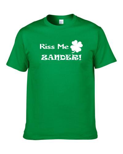 Kiss Me Zander St. Patrick's Day Party Lover Clover Shamrock Shirt For Men