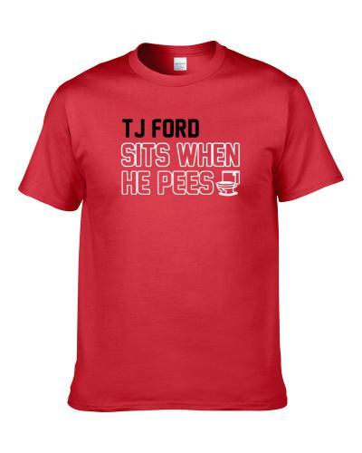Tj Ford Sits When He Pees Toronto Basketball Player Funny Sports Men T Shirt