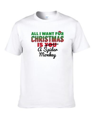 All I Want For Christmas Is A Spider Monkey Funny Cute Holiday Gift tshirt for men