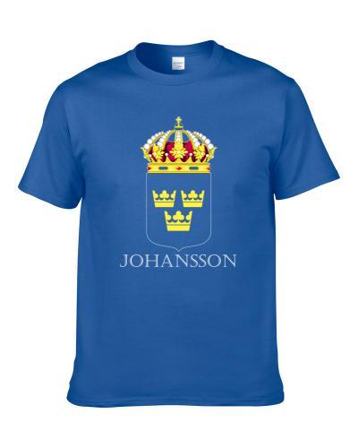 Johansson Swedish Last Name Custom Surname Sweden Coat Of Arms T Shirt