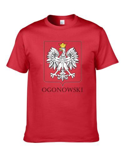 Ogonowski Polish Last Name Custom Surname Poland Coat Of Arms S-3XL Shirt