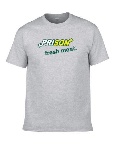 Prison Fresh Meat Subway Eat Fresh Logo Parody Funny Worn Look tshirt for men