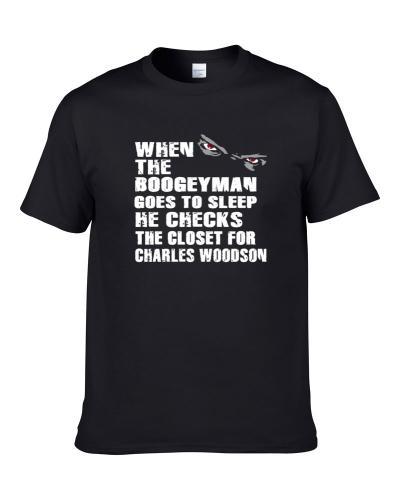 The Boogeyman Checks The Closet For Charles Woodson Oakland Football Player Sports Fan S-3XL Shirt