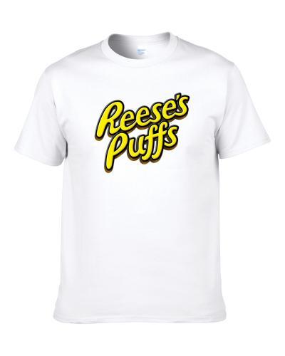 Reese's Puffs Logo Greatest Cereal Of All Time Breakfast Fan Foodie Men T Shirt