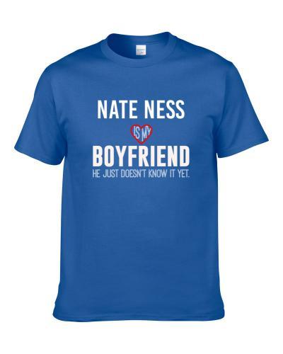 Nate Ness Is My Boyfriend Just Doesn't Know Detroit Football Player Funny Fan S-3XL Shirt
