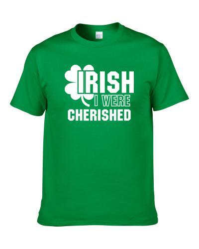 I Wish Irish I Were Cherished Funny St. Patrick's Day Clover Shirt For Men