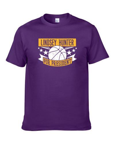 Lindsey Hunter For President Los Angeles LA Basketball Player Funny Sports Fan TEE