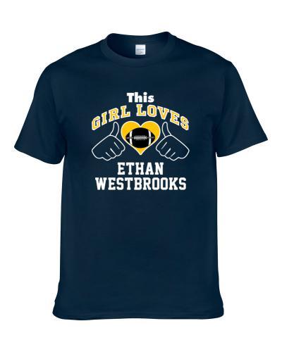This Girl Loves Ethan Westbrooks St Louis Football Player Sports Fan Heart T Shirt