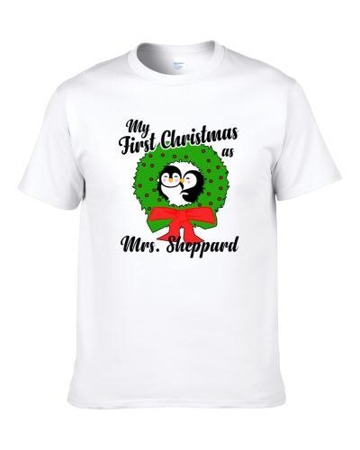 My First Christmas As Mrs Sheppard Cute Christmas Men T Shirt