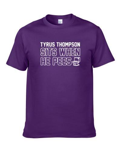 Tyrus Thompson Sits When He Pees Minnesota Football Player Funny Sports T Shirt