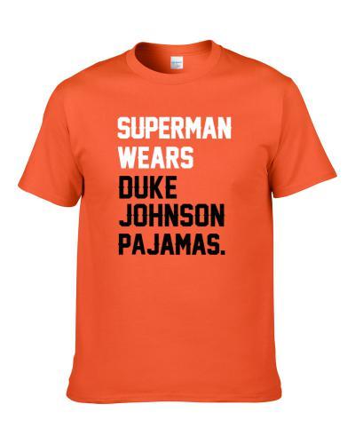 Superman Wears Duke Johnson Pajamas Cleveland Football Player S-3XL Shirt