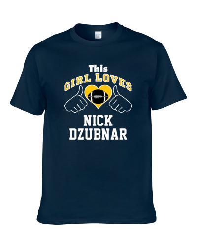 This Girl Loves Nick Dzubnar San Diego Football Player Sports Fan Heart T Shirt