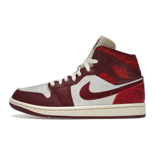 Jordan 1 Mid SE Tiki Leaf Team Red (Women Size!!)