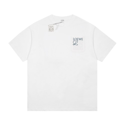 Loew SS23 new series pocket three-dimensional embroidery short-sleeved T-shirt White 6.14