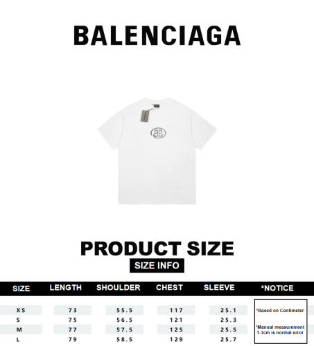 Balenciaga Double B Logo Reversible Short Sleeve T-Shirt White 6.14