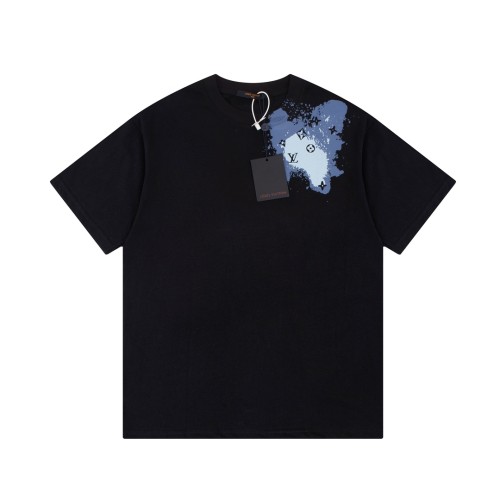 Louis Vuitton 23ss Front and Back Graphic Print Short Sleeve T-Shirt Black 6.14