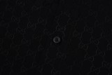Gucci 23ss early spring new satin letter Logo short-sleeved shirt Black 6.26