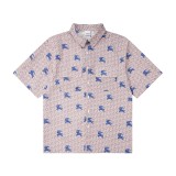 Burberry summer limited new logo horse print short-sleeved shirt pink 6.26