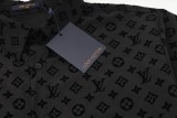 Louis Vuitton 23ss spring and summer new flocking printing process short-sleeved shirt Black 6.26